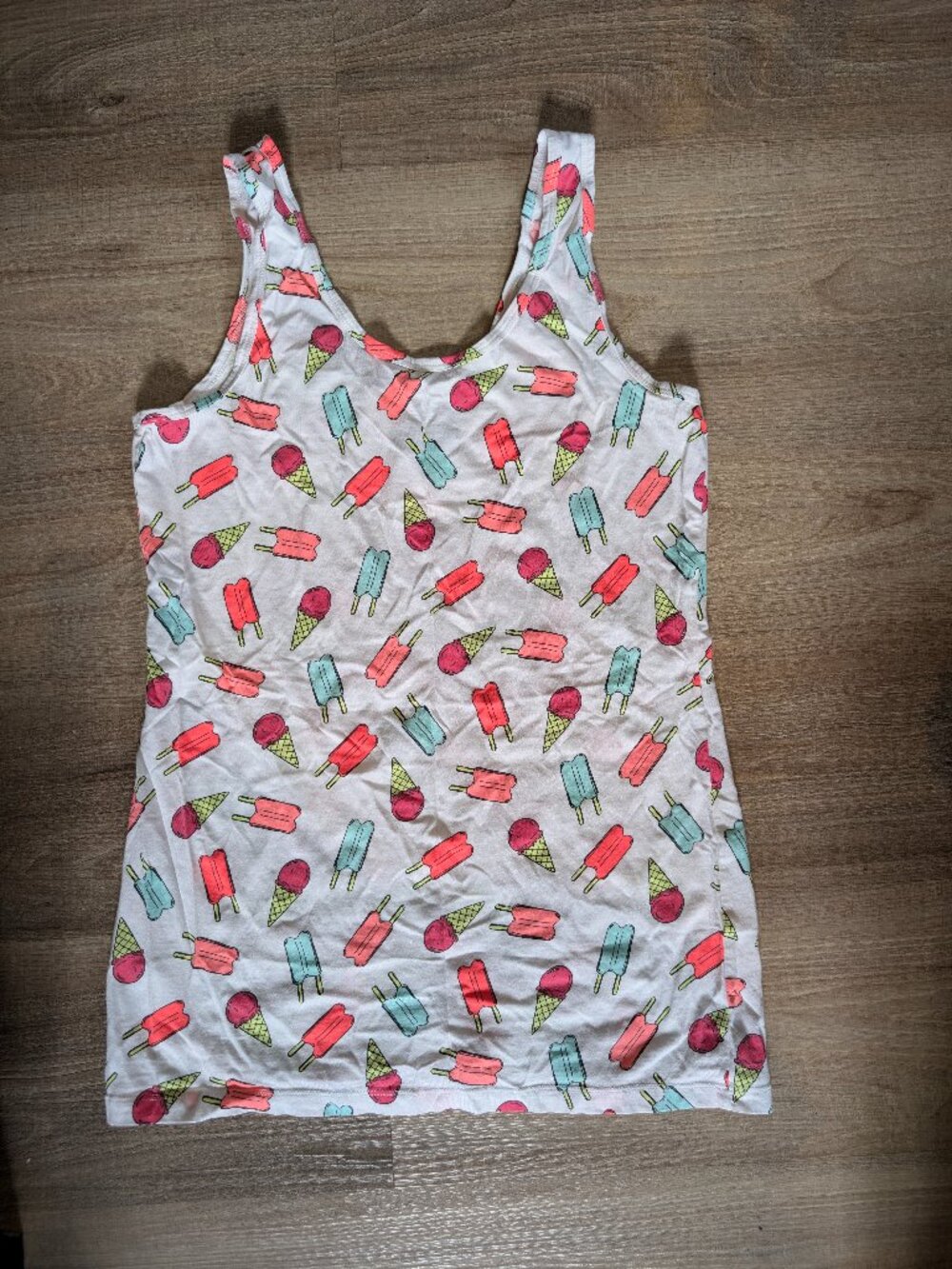 EUC No Boundaries Pastel Ice Cream Cone Scoop Neck Tank XL